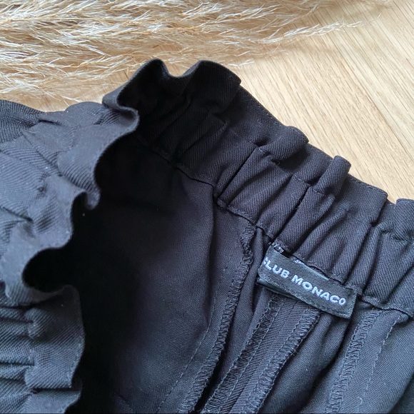 Club Monaco | Black Elastic Waist Paper Bag Trousers | size 0 - Picture 8 of 10